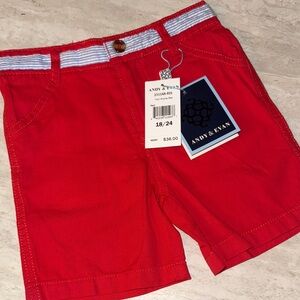 Boys Red Twill Shorts
